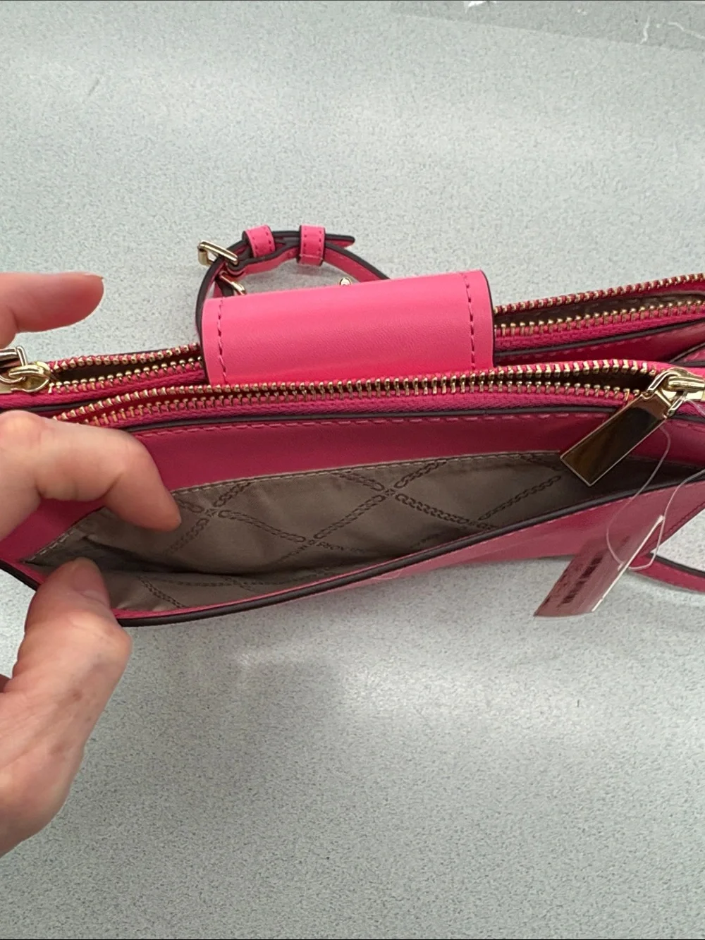 Michael Kors Camila Rose Small Double Zip Crossbody - Ruby